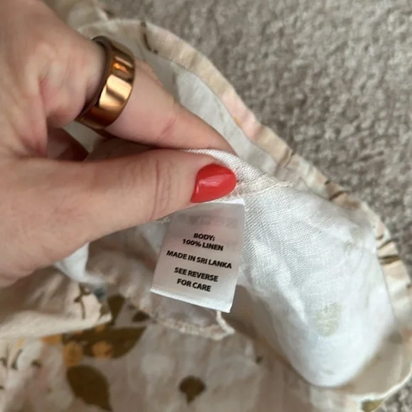 SPARTINA Audrey Linen Romper Babbie's Store Poppies Floral Puff Sleeve Romper Sm - Picture 8 of 10